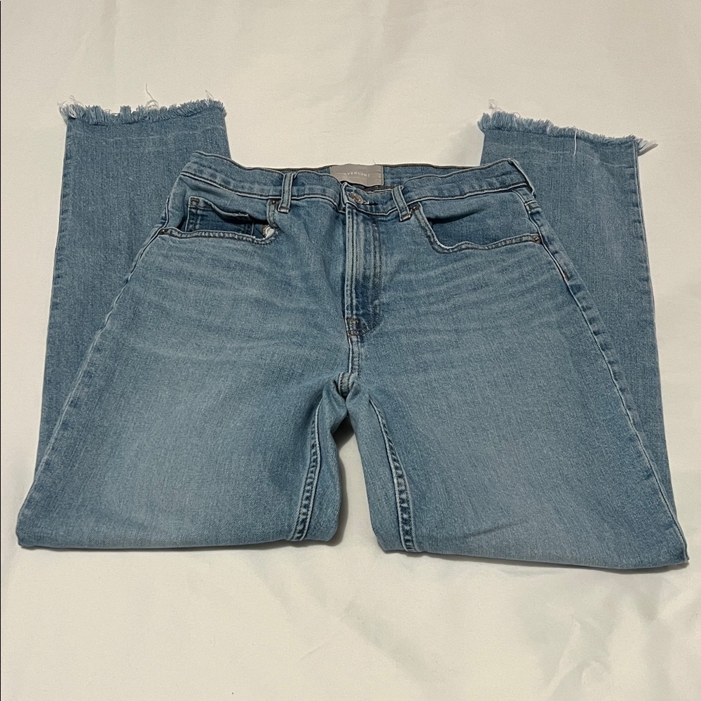 Everlane The Cheeky Jean Light Wash Raw Hem Jeans